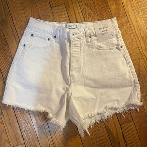 Abercrombie & Fitch White High Waist Dad Shorts